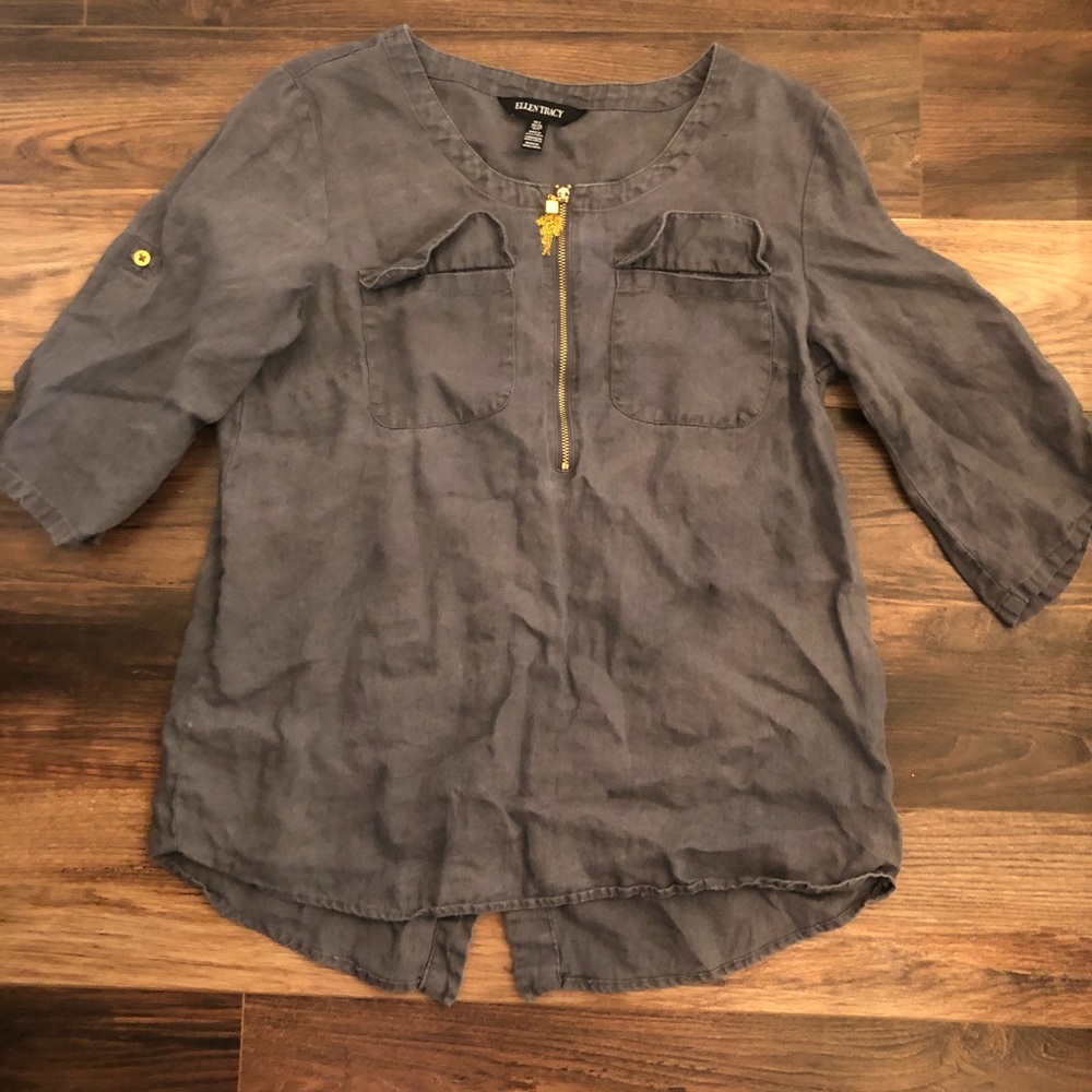 Ellen Tracy linen blouse, S